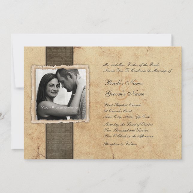 Verlobung Foto Vintage Hochzeit Einladung (Vorderseite)