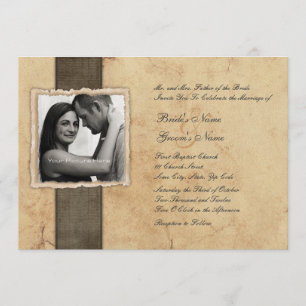 Verlobung Foto Vintage Hochzeit Einladung