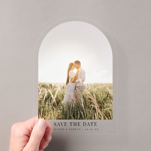 Verlobung Foto Wedding Arch Save the Date Acryleinladungen (Insitu (Handheld))