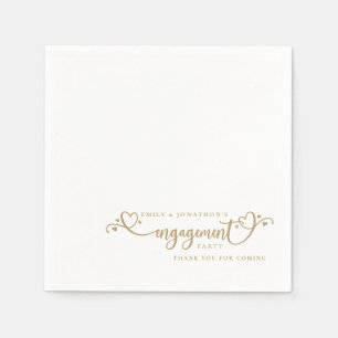 Verlobung für Minimalistische Heart Script-Namen Serviette