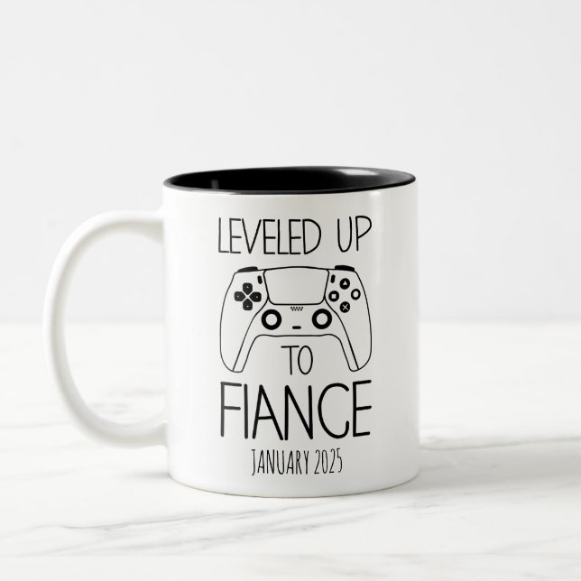 Verlobung Geschenk für ihn, BIS VERLOBTE Zweifarbige Tasse (Links)