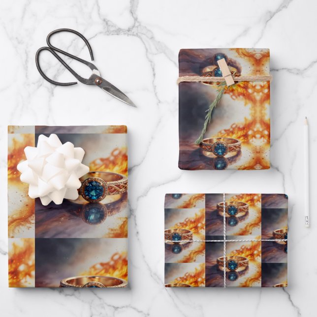 Verlobung Geschenkpapier Set (Vorderseite)