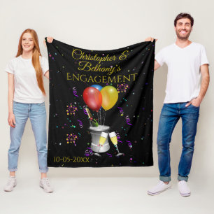 Verlobung Glückwunsch Personalisiert Black Fleecedecke
