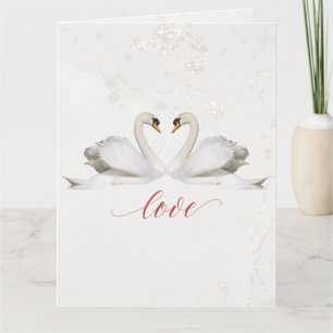 Verlobung Glückwunsch Swans Elegant Wedding C Karte