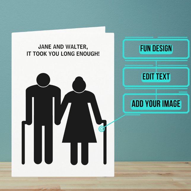 Verlobung Glückwunschkarte für ältere Menschen Karte (Send your love and congratulations with a modern and unique twist.)