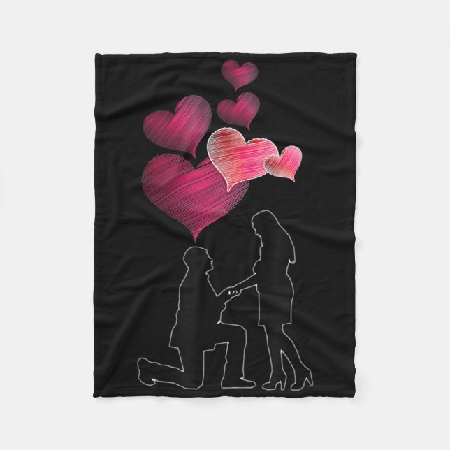 Verlobung - Heiraten Sie mich_ schlagen Verlobung  Fleecedecke (Vorderseite)