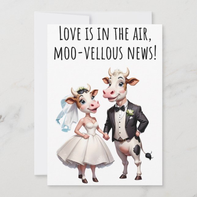 Verlobung Herzlichen Glückwunsch Cards Funny Cow C Einladung (Vorderseite)