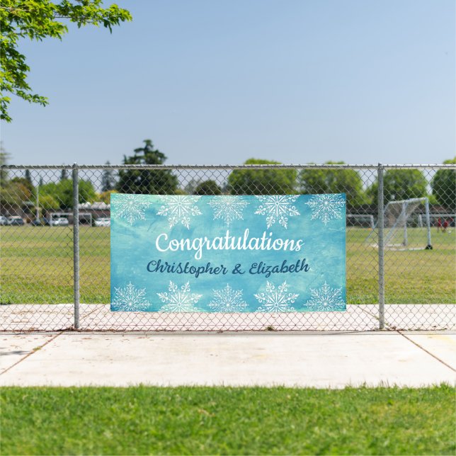 Verlobung Hochzeit der Modernen Wintergratulation Banner (Insitu)