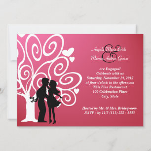 Verlobung/ Hochzeit Silhouette Einladung