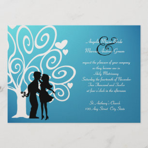 Verlobung/ Hochzeit Silhouette Einladung