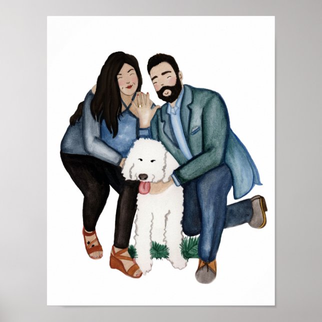 Verlobung Hochzeitskuppel Portrait Print Poster (Vorne)