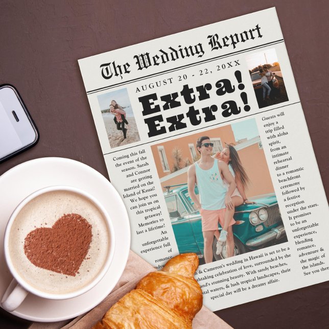 Verlobung Newspaper Headline Foto Wedding Save The Date (Von Creator hochgeladen)