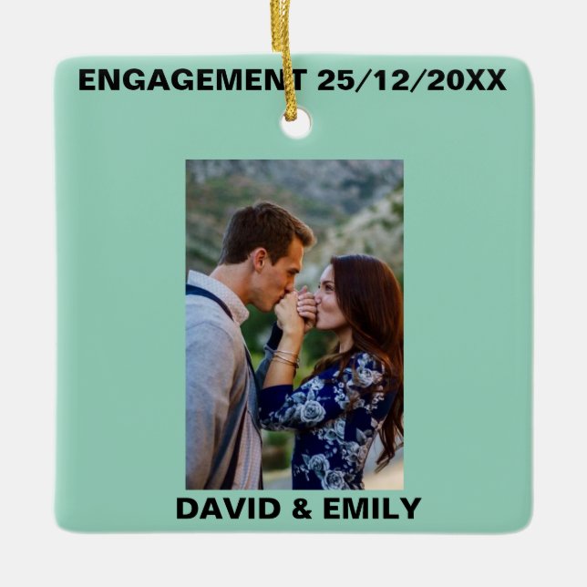 VERLOBUNG ORANAMENT KERAMIKORNAMENT (Vorderseite)