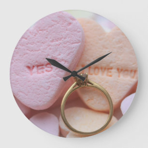 Verlobung Ring Candy Herz Große Wanduhr