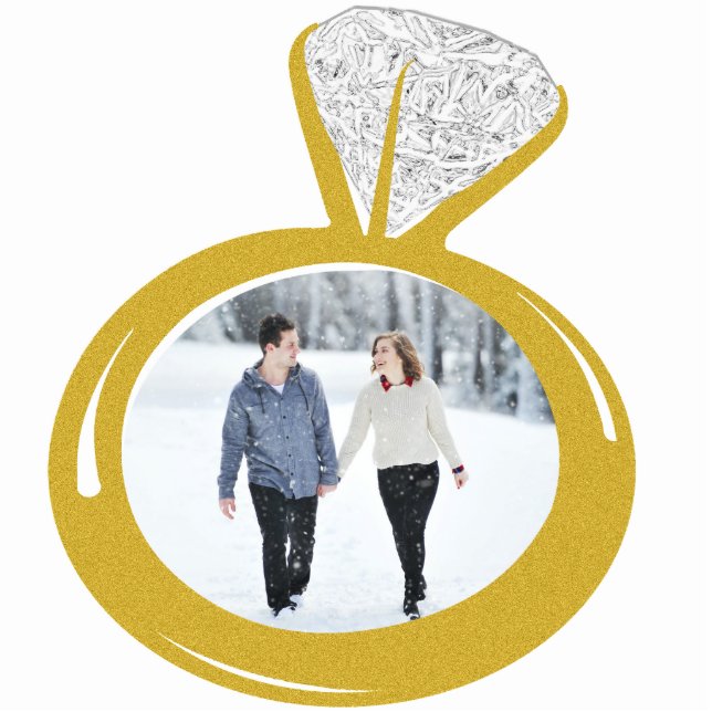 Verlobung Ring Foto Fotoskulptur Ornament (Vorne)
