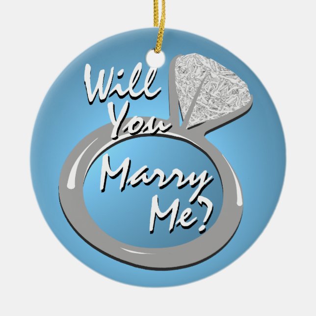 Verlobung Ring "Marry Me" Keramikornament (Vorne)