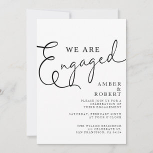 Verlobung, Verlobt, Moderne Hochzeit, minimalistis Einladung