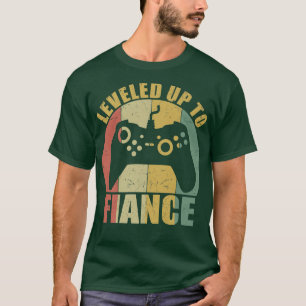 Verlobung Verlobte Groom Video Game Liebhaber Vint T-Shirt