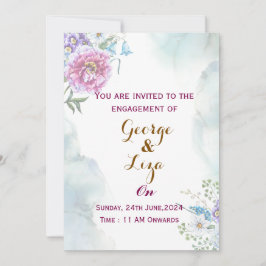 Verlobung Watercolor Grüne Einladung