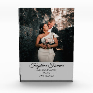 Verlobung Wedding Foto und Name Block grau