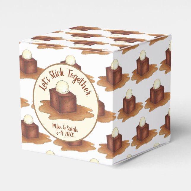 Verlobung Wedding Party Sticky Toffee Pudding Geschenkschachtel (Vorderseite)