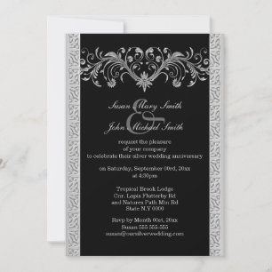 Verlobung zum Silberschwarzen Hochzeitstag Einladung