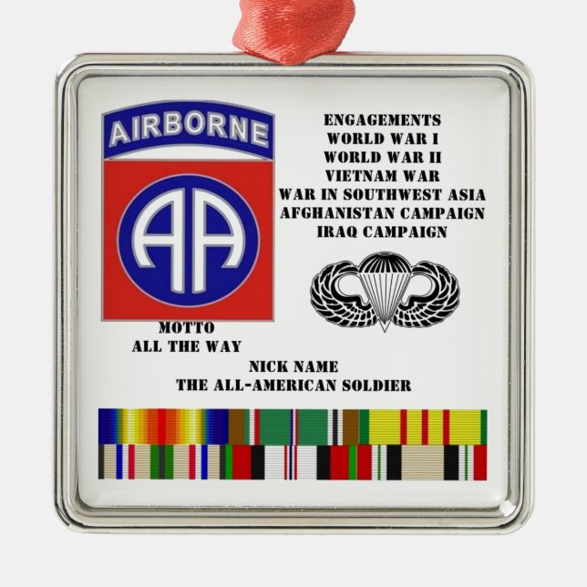 Verlobungen der 82. im Flugzeug Abteilung Silbernes Ornament (Vorne)