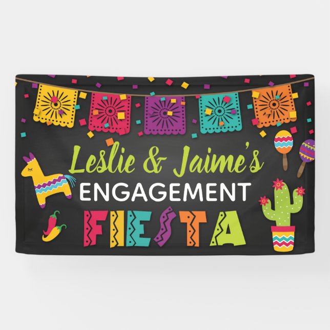 Verlobungs-Fiesta-Fahne Banner (Horizontal)