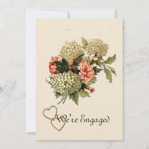 Verlobungsankündigung Vintage-Blumenstrauß Ankündigung