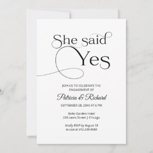 Verlobungseinladung Chic She Said Yes Ankündigung