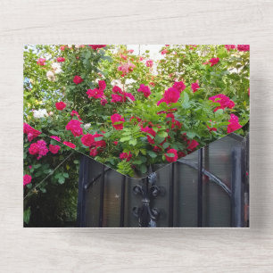 Verlobungseinladung rote Rosen Pforte All In One Einladung