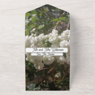 Verlobungseinladungsfeier Weiße Blumen Foto All In One Einladung