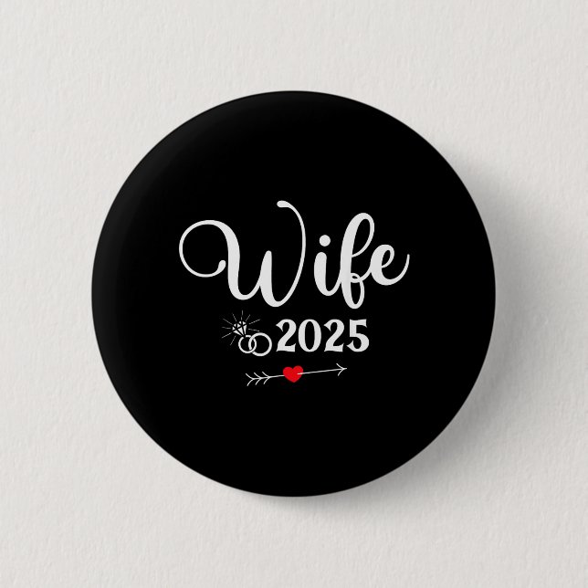 Verlobungsfeier 2025 Ehefrau Ehemann passend Button (Vorderseite)