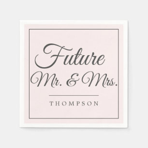 Verlobungsfeier für zukünftige Mr. & Mrs. - Blush Serviette