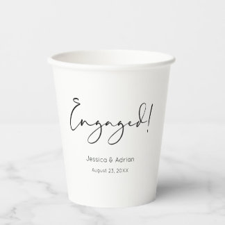 Verlobungsfeier mit minimaler Schrift Pappbecher