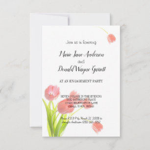 Verlobungsfeier mit zarten rosa Tulpen
