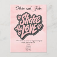 Verlobungsparty - Teile die Liebe. Editierbar 
