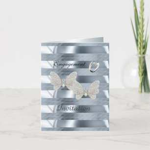 Verlobungsring Silber Blau Ring Schmetterlinge Einladung