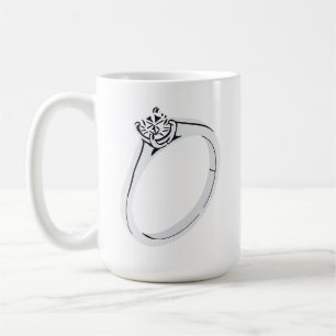 Verlobungsring und Datum Kaffeetasse