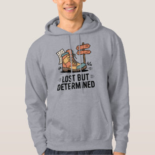 Verloren, aber entschlossen – Wanderschuh & Karte  Hoodie