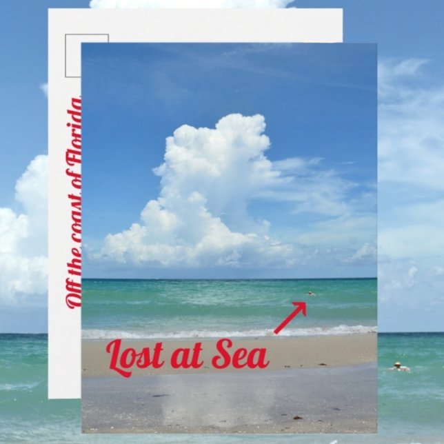 Verloren an Sea Florida Beach Funny Fotografy Postkarte (Von Creator hochgeladen)