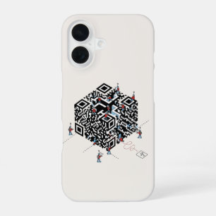Verloren im QR-Code – Geek-Maze-Kunst iPhone 16 Hülle