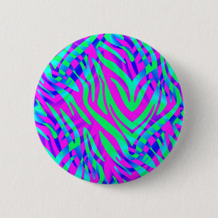 Verloren in den Wildnis-Abstrakten Farbigen Zebras Button
