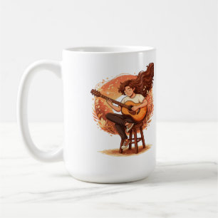 Verloren in der Musik Gemütlicher Gitarrist Ästhet Kaffeetasse