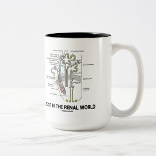 Verloren in der Nierenwelt (Niere Nephron) Zweifarbige Tasse