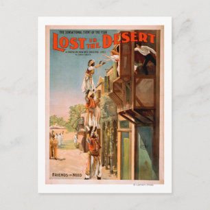 Verloren in der Wüste Arabisches Theatrales Poster Postkarte