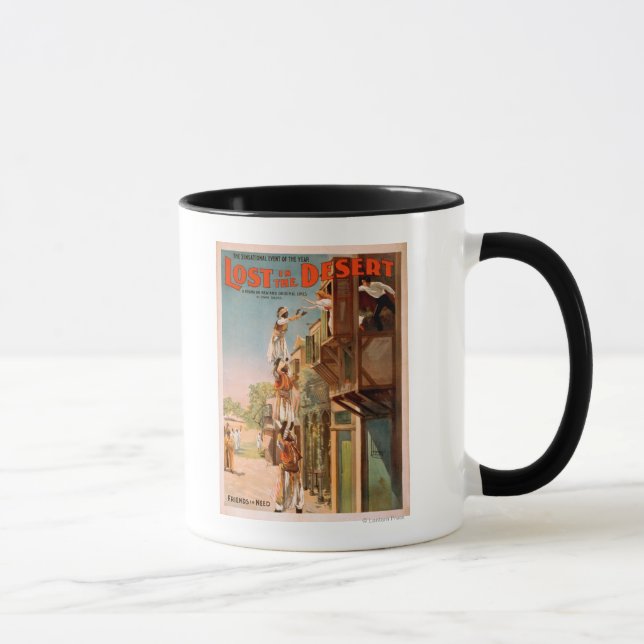 Verloren in der Wüste Arabisches Theatrales Poster Tasse (Rechts)