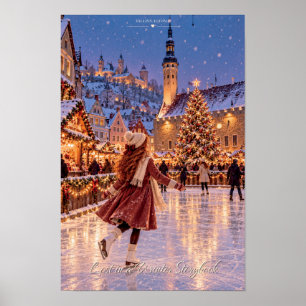 Verloren in einem Wintermärchenbuch Tallinn Weihna Poster