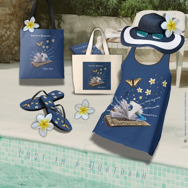 Verloren in einer Quatrain Poesie Tasche von Adiel (Lost in a Quatrain Totes, Tank, Flip Flops & Book by Poet Adiela Akoo. A gr8t gift combo. GET it now)