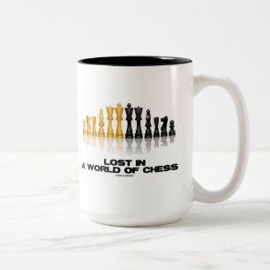 Verloren in einer Welt des Schachs (Reflektives Sc Zweifarbige Tasse